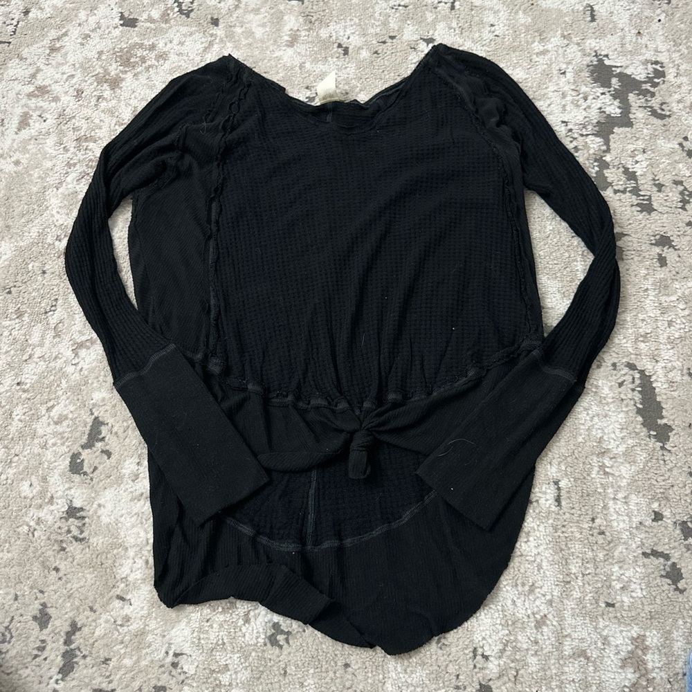 We The Free waffle texture long sleeve oversized pullover top size medium